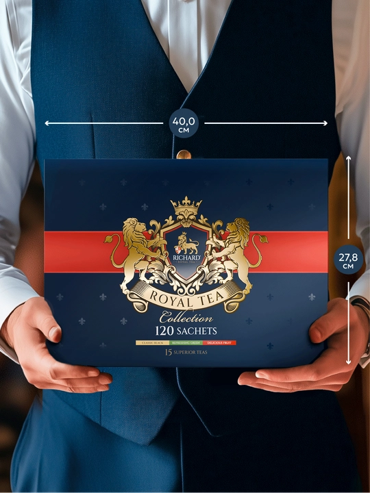 Paketli choy to‘plami Richard "Royal Tea Collection", 120 ta sashet, 15 xil ta'm assortisi