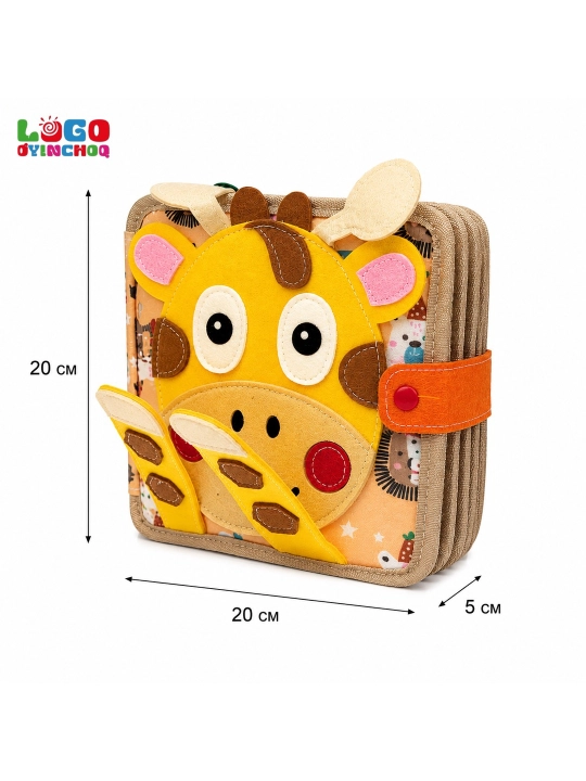 Fetr kitobcha bizibord, bolalar uchun Montessori sensor rivojlantiruvchi o'yinchoq