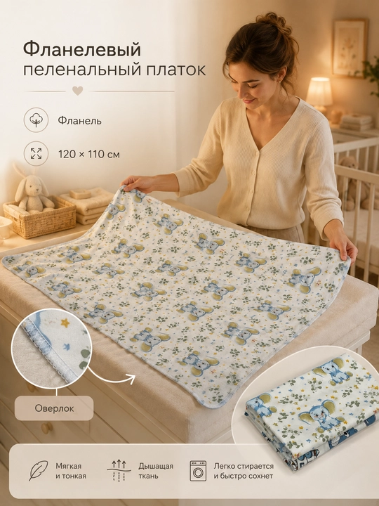 Пелёнки для новорождённых, детские пеленки, детский плед, фланель, хлопок, 110 × 120 см