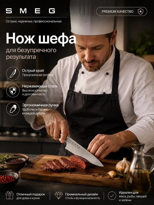 Многофункциональный нож — универсальный, для любых продуктов - 