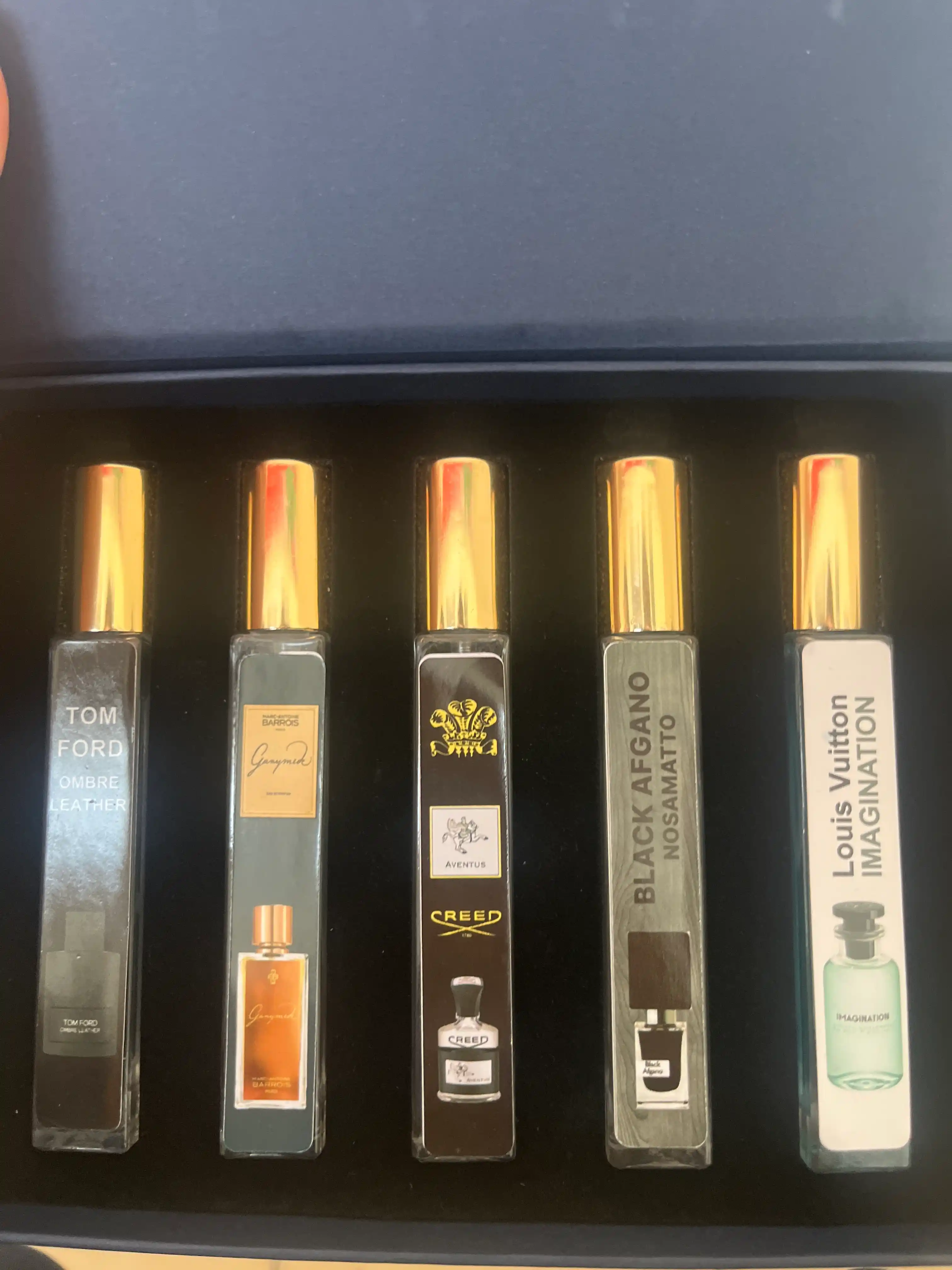 Erkaklar uchun sovg'a: atirlar to'plami 5 tasi 1 da — Ganymede, Black Afgano, Creed, 10 ml