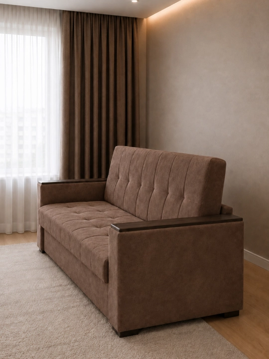 Kitob-divan, saqlash uchun tortmasi bilan, 220x80 sm, divan-krovat. Sandiq
