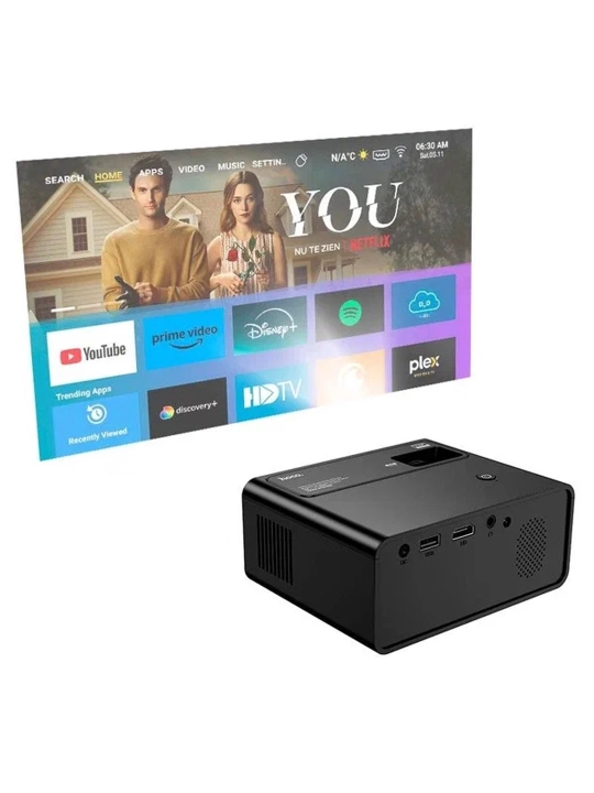 Smart proyektor HOCO DT6 720p, Wi-Fi 2.4/5G, Bluetooth 5.1, Same Screen, HDMI, qora