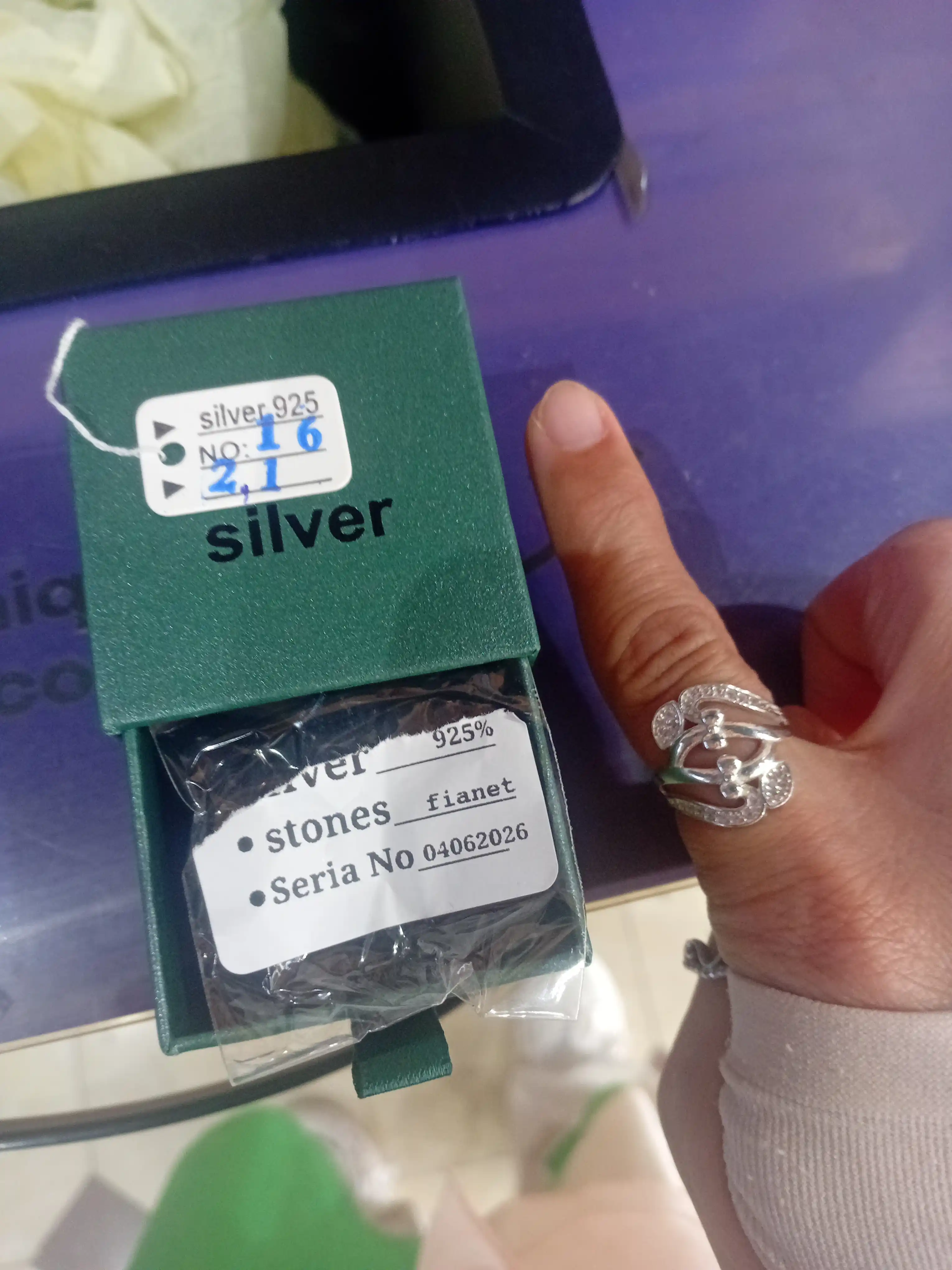 925 probali sterling kumush uzuklar