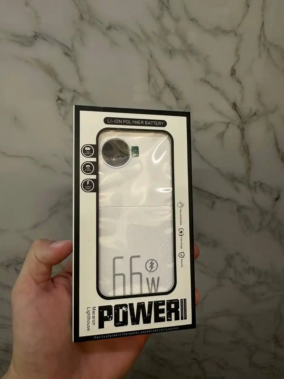 Внешний аккумулятор Power Bank 20000mA 66W, с быстрой зарядкой +4 кабеля