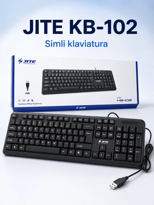 Проводная клавиатура JITE KB-102, USB, цифровой блок, кабель 1,3 м