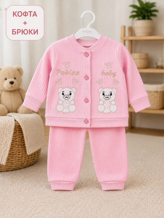 Костюм для малышей, кофта и брюки, комплект 2 предмета, 3–9 месяцев