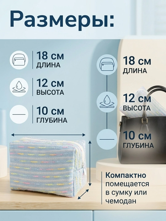 Fermuarli, qalam qutisi va tashkilotchili ayollar uchun kichik kosmetik sumka