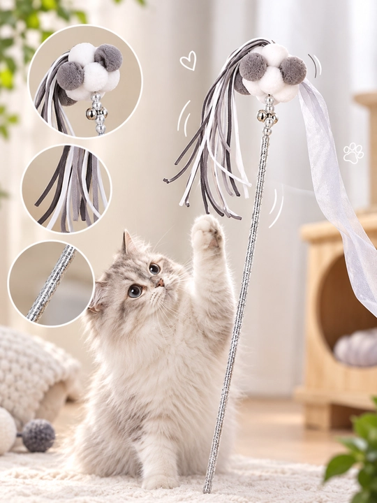 Игрушка для кошек с перьями и колокольчиками, которая раздражает кошек