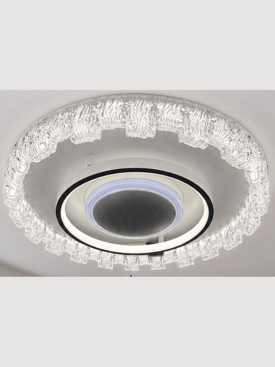 Blutus kolonka va mikrofonli  LED KARAOKE-LYUSTRA, 3 yorug‘lik rejim, 50 sm diametr plafon