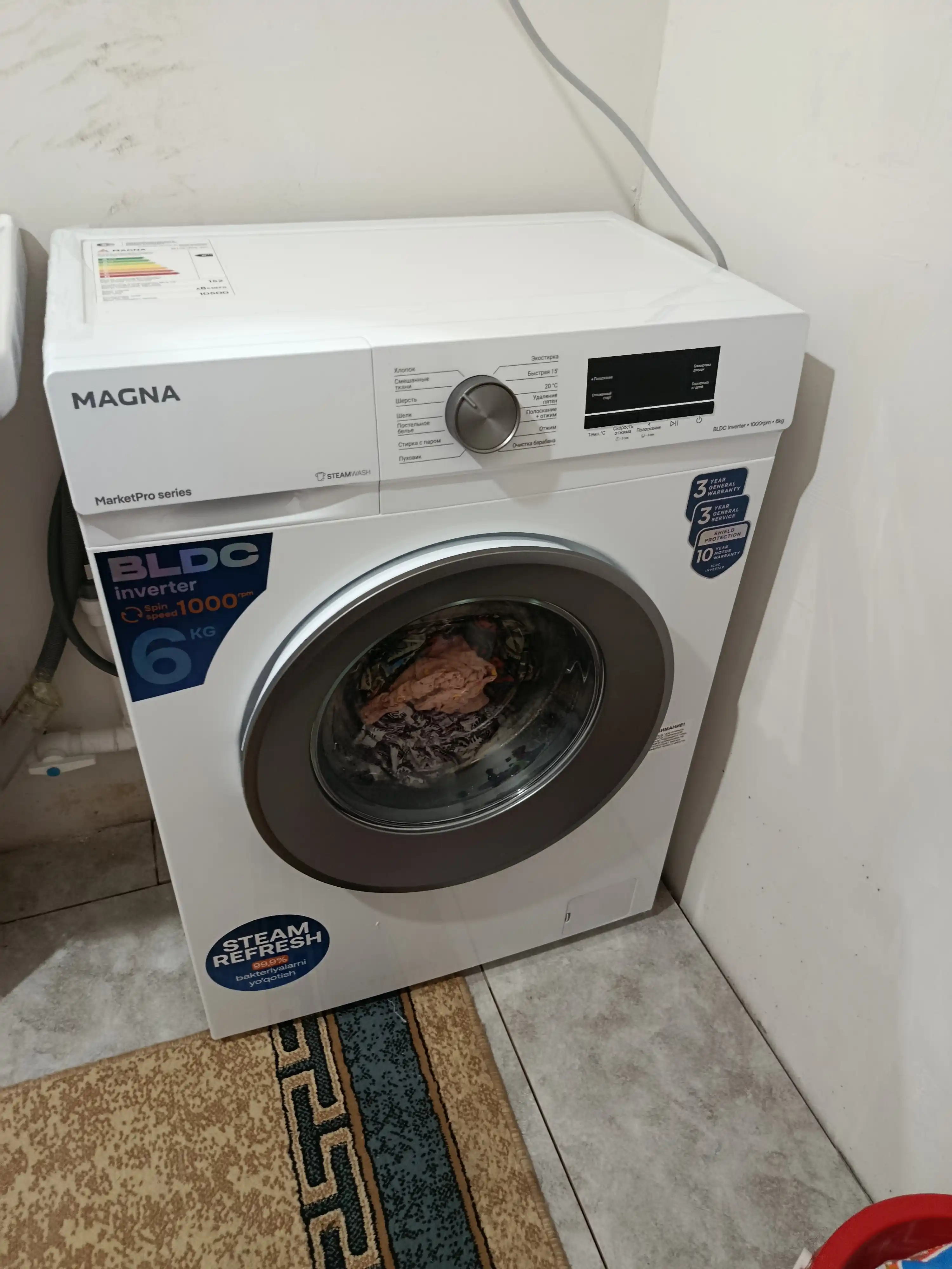 Стиральная машина Bench BW-S61J/52FG/52FS/52FW/72FG, Inverter BLDC Motor 3D Steam Prewash