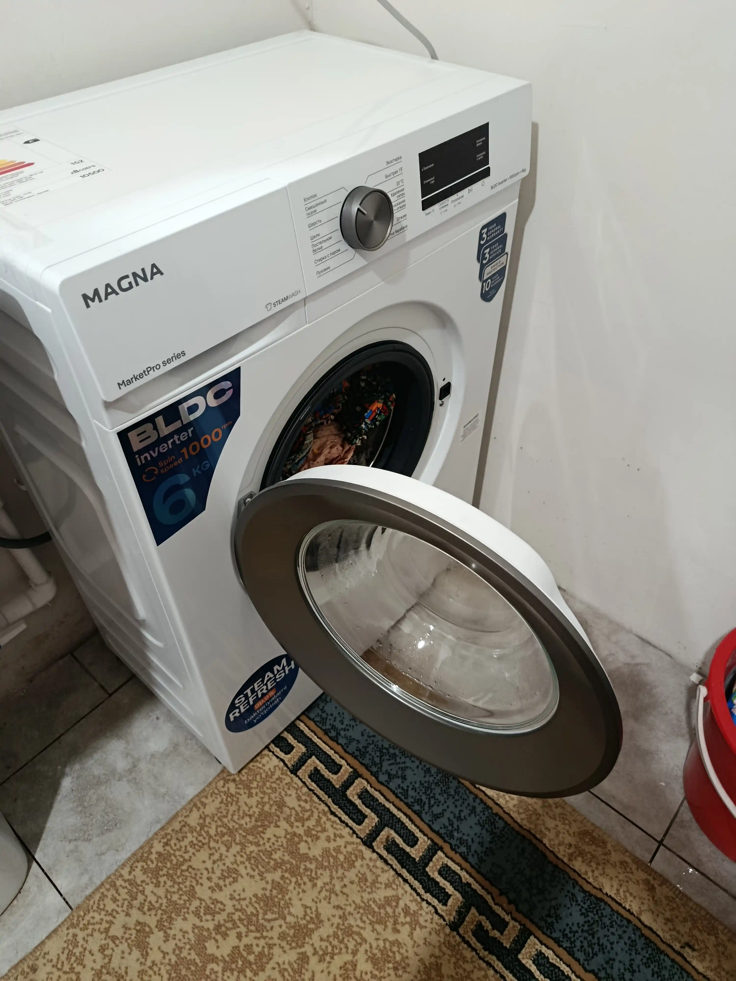 Стиральная машина Bench BW-S61J/52FG/52FS/52FW/72FG, Inverter BLDC Motor 3D Steam Prewash