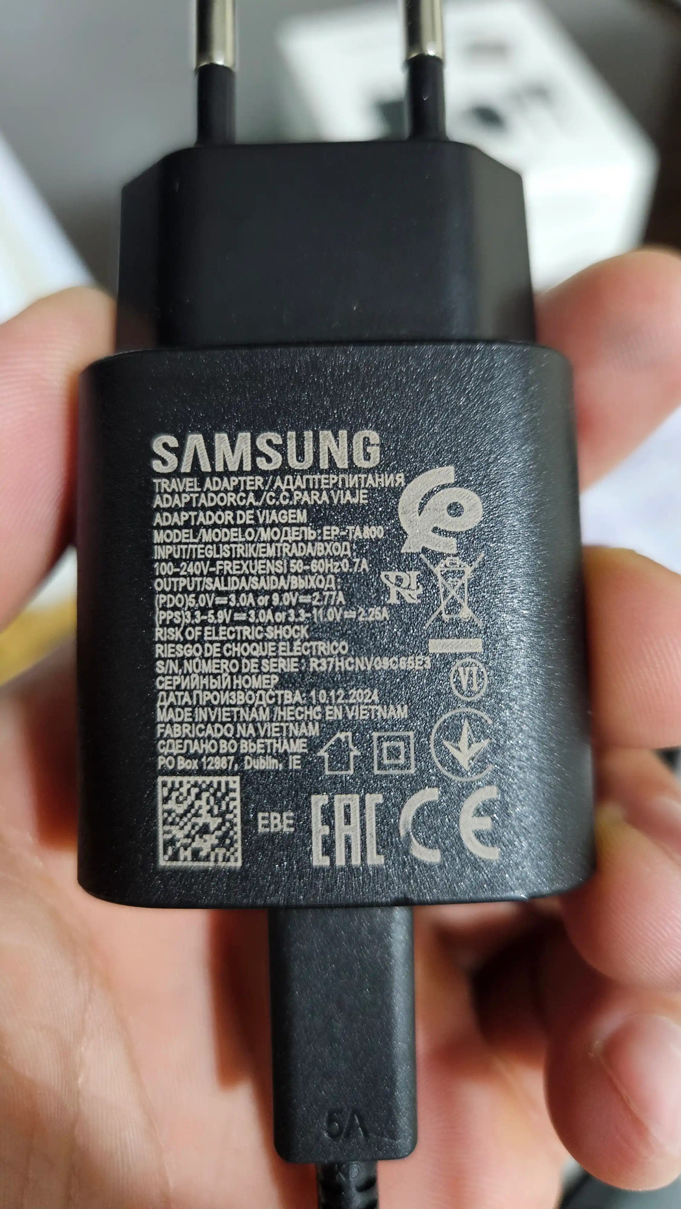 Samsung зарядное устройство 25 W с кабелем Type-C, очень быстрая зарядка