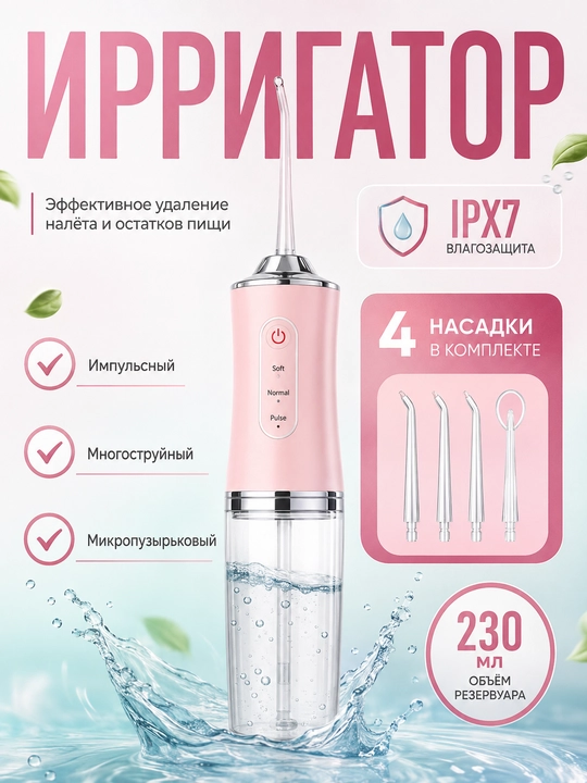 Ирригатор для полости рта, беспроводной ирригатор, очиститель зубов, для брекетов