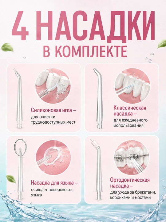 Ирригатор для полости рта, беспроводной ирригатор, очиститель зубов, для брекетов