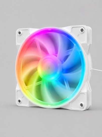 120 mm RGB korpus ventilyatori, oq rangli PC cooler, 3-Pin, 1200 RPM