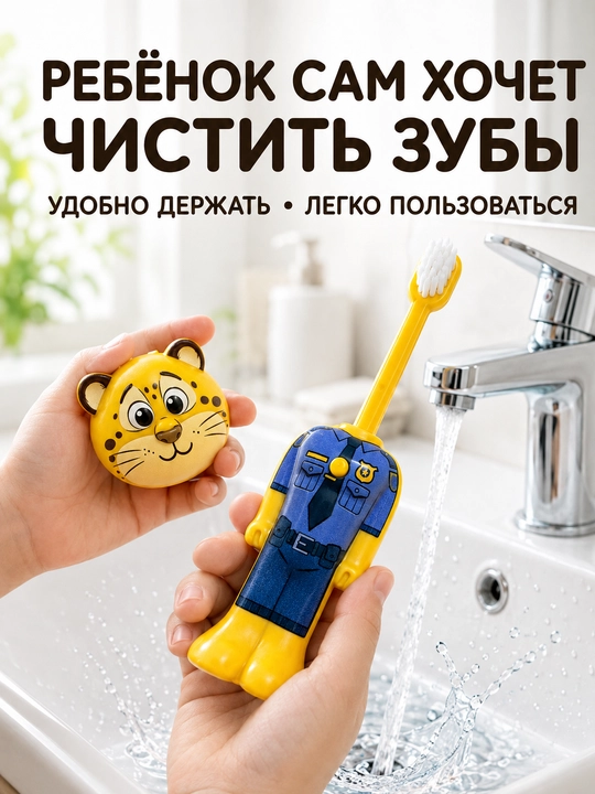 Веселая зубная щетка для детей