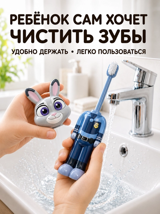 Веселая зубная щетка для детей