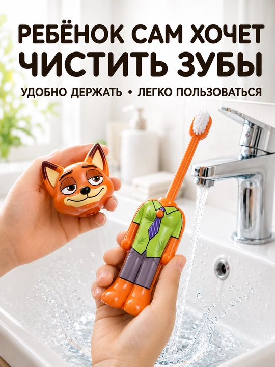 Веселая зубная щетка для детей