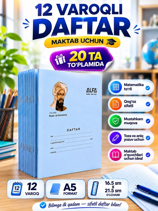 Katak daftar, 12 varaq - 
