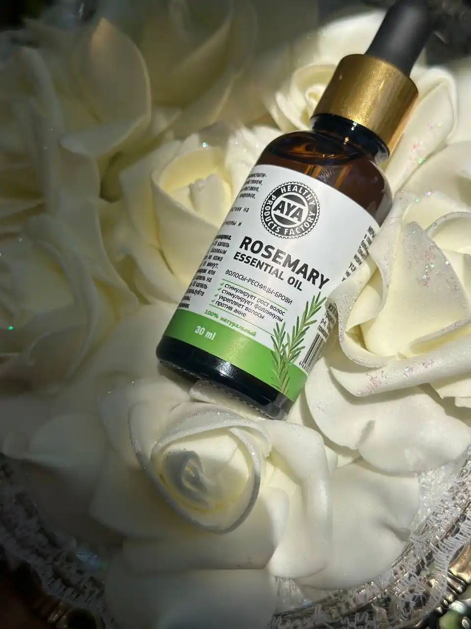 Soch va soqol o'stirish uchun rozmarin yog'i AYA, to'kilishiga qarshi serum, 30 ml