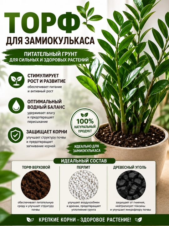 Zamiokulkas uchun tayyor substrat, 1 l, 3 l, 5 l, 10 l - 