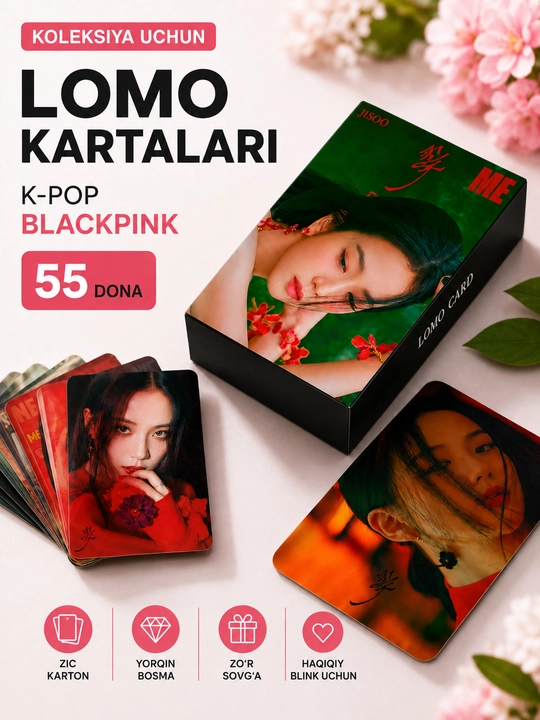 K-Pop BlackPink Lomo kartalari, 20 dan ortiq turlari, 55 dona