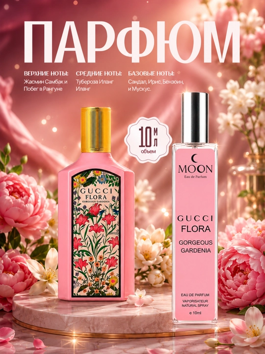 Набор духов для женщин Gucci Flora, Miss Dior, Devil's Intrigue, Libre, Lost Cherry, 6 в 1