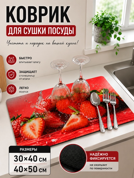 Впитывающий коврик для посуды, коврик для сушки посуды