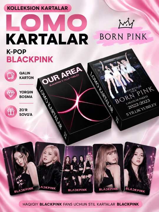 K-Pop BlackPink Lomo kartalari, 20 dan ortiq turlari, 55 dona