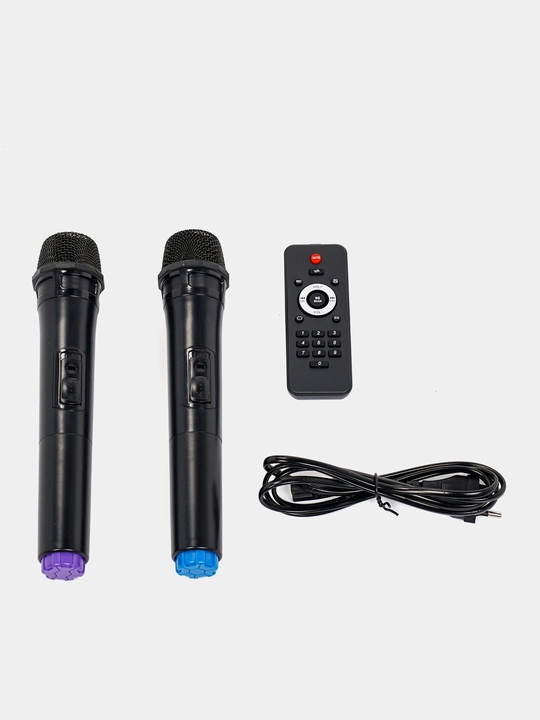 Katta simsiz kolonka AVCROWNS, 2 ta mikrofonli karaoke, bluetooth karnay, portativ kalonka