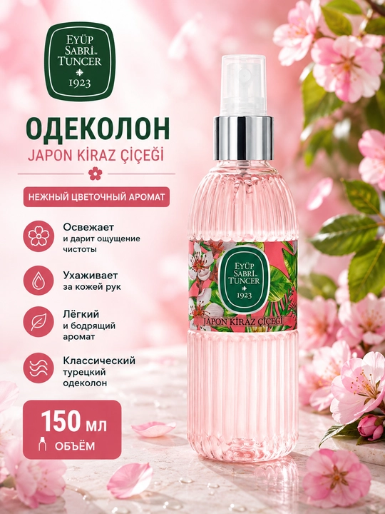 Одеколон Eyüp Sabri Tuncer Eau de Cologne,Spray Japanese cherry blossom 150 мл - 