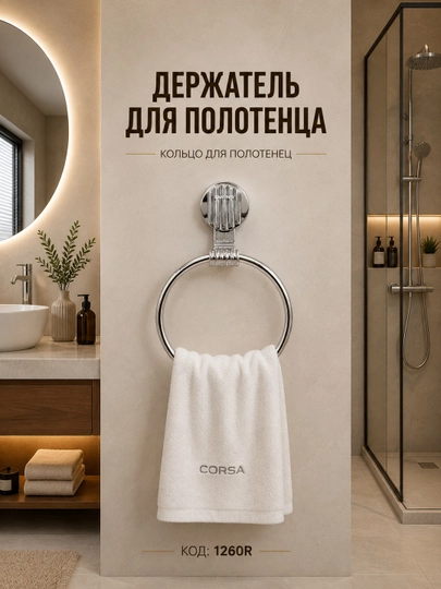Держатель для полотенец, современный дизайн, 2 варианта, Santino Premium - 