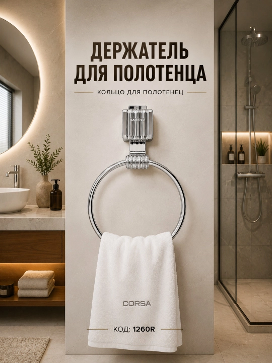 Держатель для полотенец, современный дизайн, 2 варианта, Santino Premium