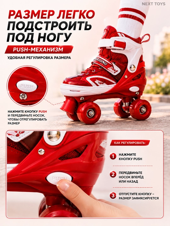 Bolalar va kattalar uchun rolikli konkilar, sozlanadigan, faol dam olish va sport uchun
