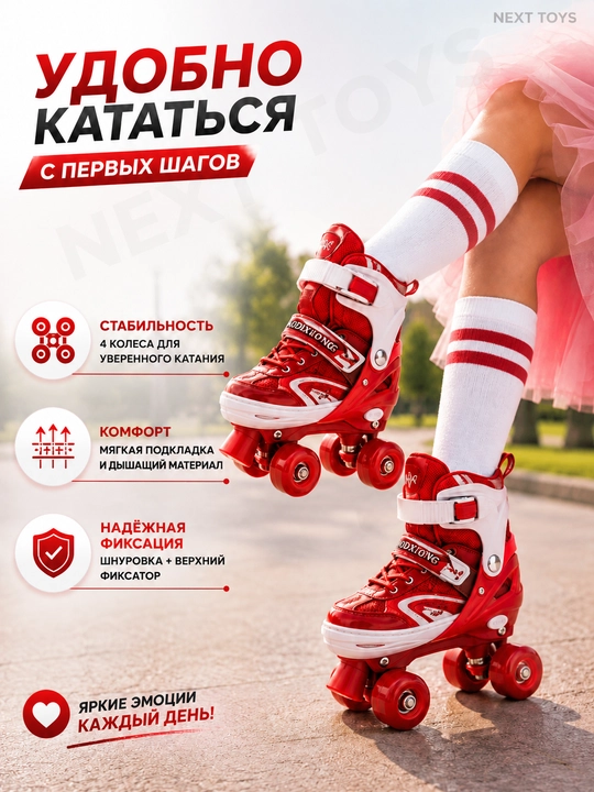 Bolalar va kattalar uchun rolikli konkilar, sozlanadigan, faol dam olish va sport uchun