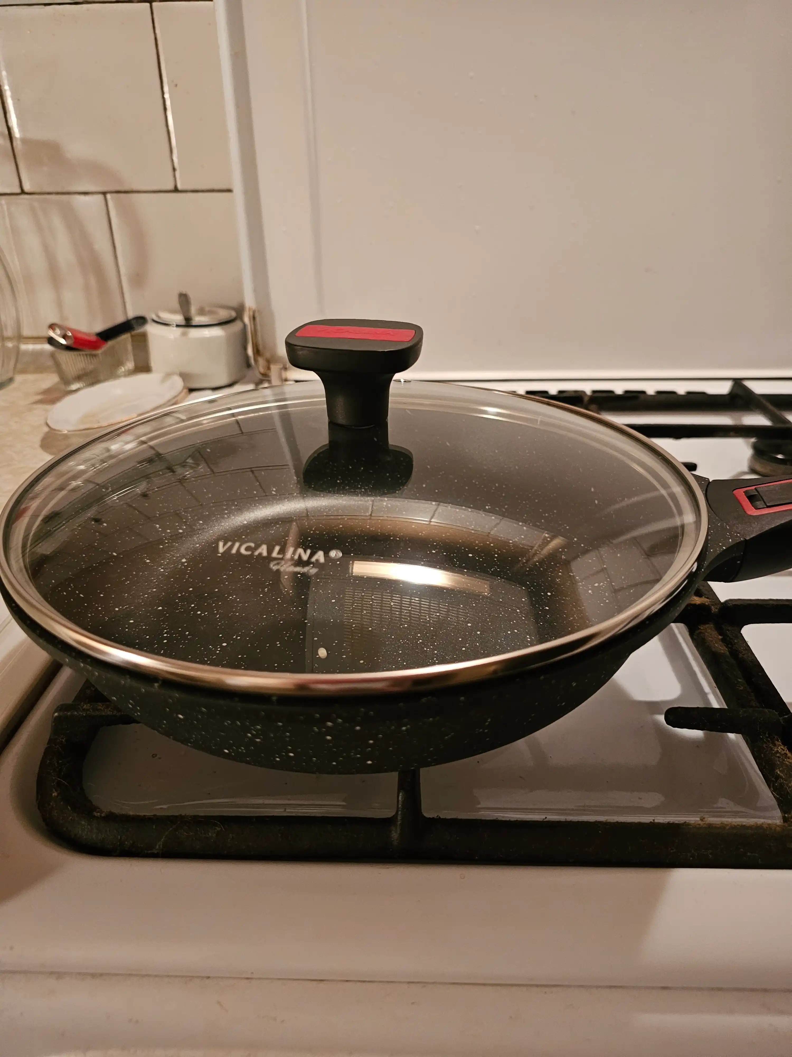 Barcha turdagi plitalar uchun olinadigan tutqichli Vicalina qopqoqli tova