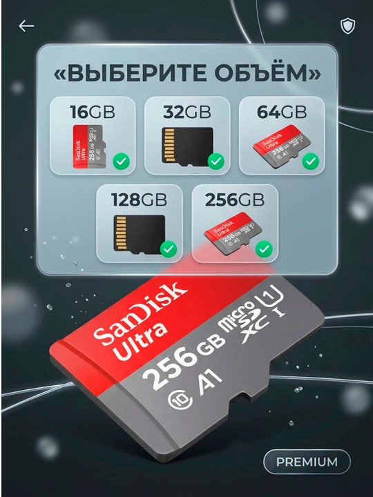 Карта памяти SanDisk Ultra microSDHC/microSDXC UHS-I, 16/32/64/128/256 ГБ - 