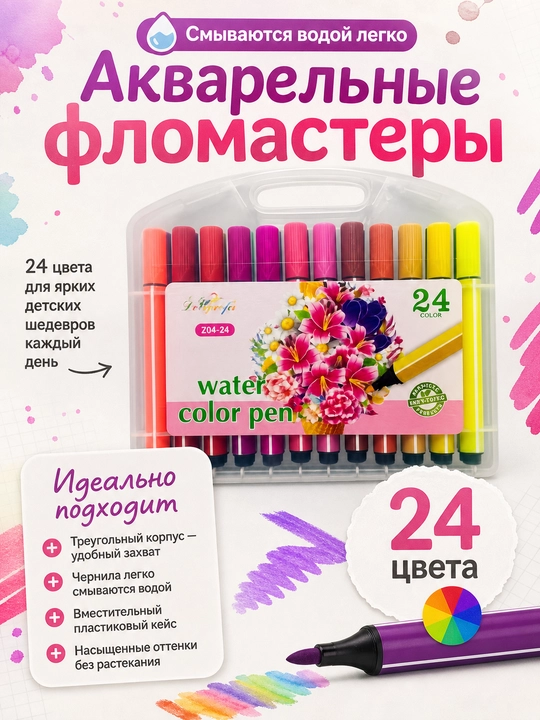 Набор фломастеров Doloprofen, 12–24 цвета, для рисования и раскрашивания - 
