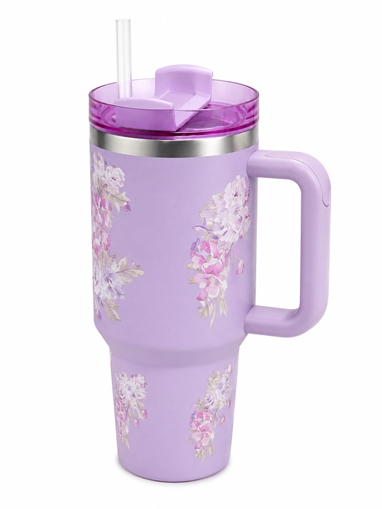 Термостакан Quencher H2.0 1,18 л с ручкой, трубочкой и крышкой, розовый - 