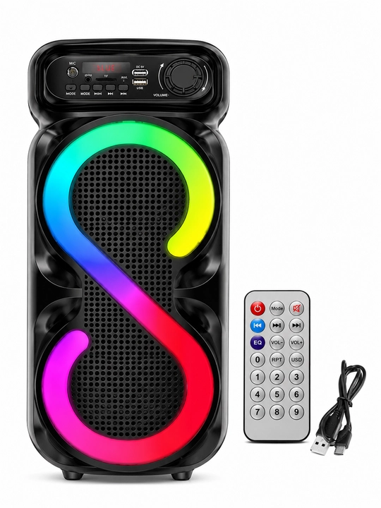 Портативная Bluetooth-колонка с RGB LED-подсветкой, USB/TF/AUX/FM, с пультом