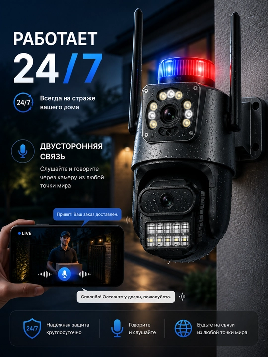 Умная Wi-Fi камера, камеры видеонаблюдения, камера 360 Full HD, Смарт камера