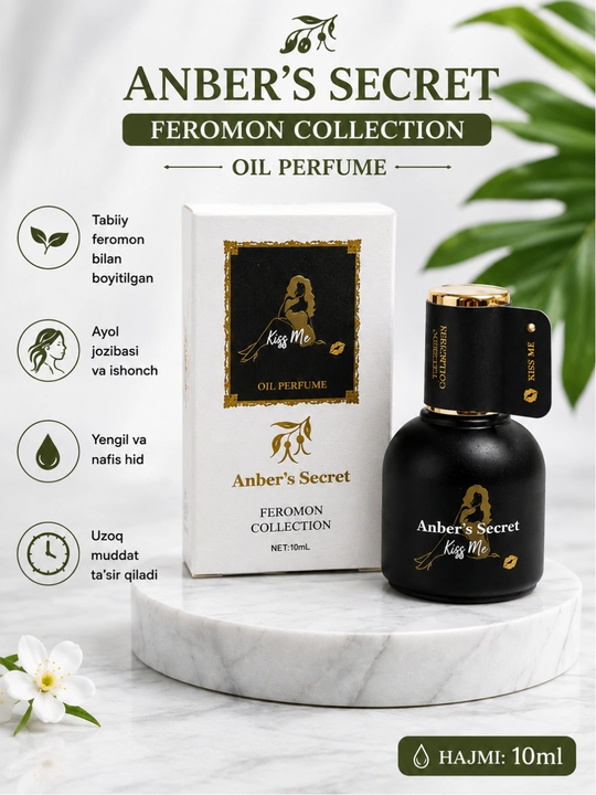 Ayollar uchun moyli atir Amber’s Secret Feromon 10 ml – Fascinate