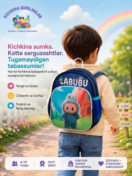 Детский рюкзак для мальчика 2–5 лет, для детского сада, легкий и компактный