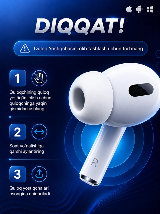 Simsiz quloqchin Pods Pro 2 ANC bluetooth naushnik Shovqinni kamaytirish ANC  tizimibor