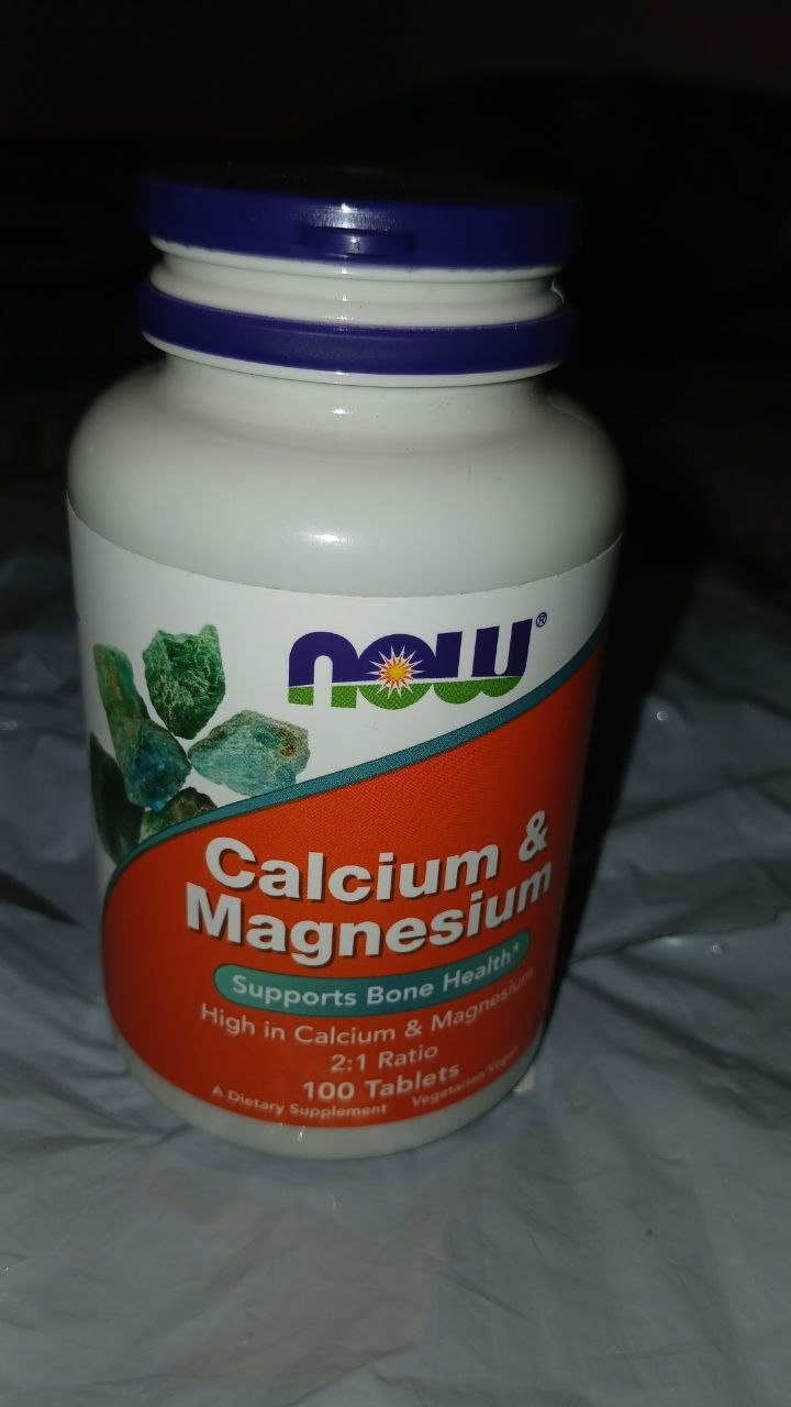 Kalsiy va Magniy NOW Foods 500/250mg, 100 tabletka, Halol