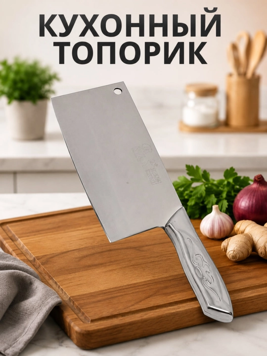 Кухонный топорик для мяса и костей, кухонный нож-секач из нержавеющей стали - 
