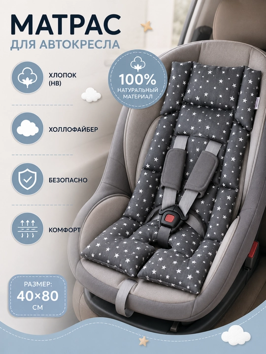 Матрас для детской коляски, для автокресло, матрас на шезлонг, на стульчик
