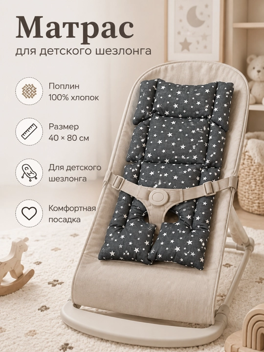 Матрас для детской коляски, для автокресло, матрас на шезлонг, на стульчик