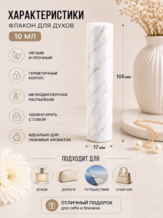 Флакон для духов MIX-ORA парфюмерный стеклянный с распылителем